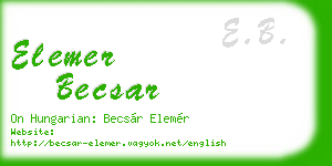 elemer becsar business card